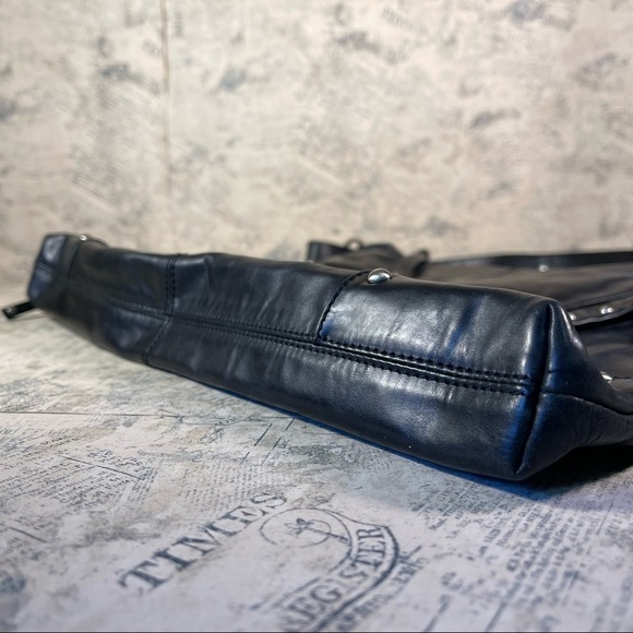 Chez by Cheryl Black Leather Studded Bag - Picture 6 of 12